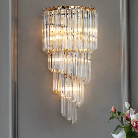 Настенный светильник SANDRA, Бра, 30*62,  золотой, металл, E14.