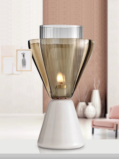 Настольная лампа, белая, SOLO, 21*41, мрамор, стекло