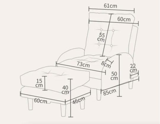 Кресло-Кровать желтое с пуфиком для ног, 73х85х105 см
