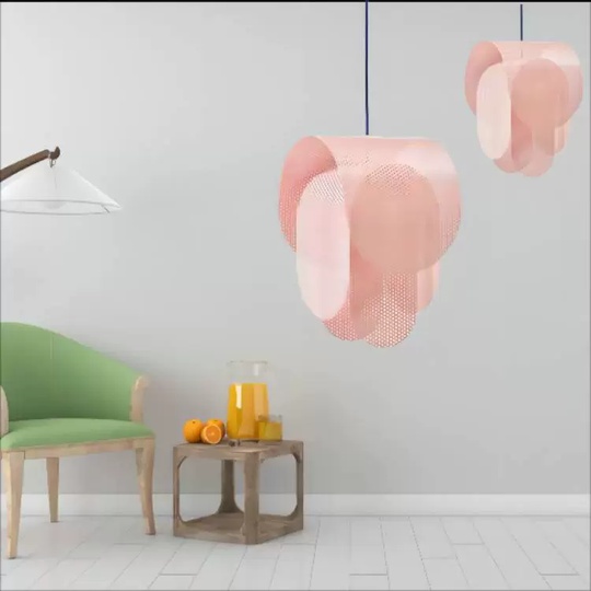 Светильник потолочный, розовый, Elixory, металл, 40*60 см, Е27