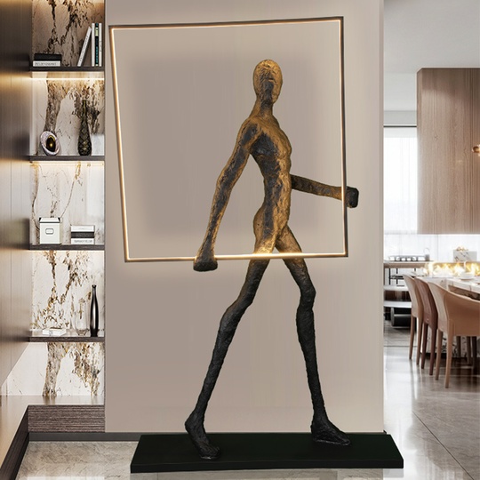 Напольный светильник - торшер черный квадрат. NIM GEO - 98*20*151, LED, 57 Вт