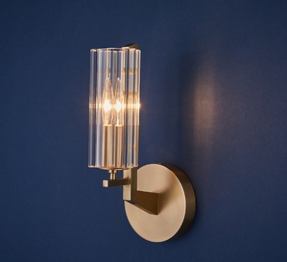 Дизайнерские светильник медь 12*30 см, led, E14, медь, хрусталь