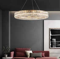 Люстра золотая Evlorm, металл, кристалл, 60*12 см, подвесная, Е14