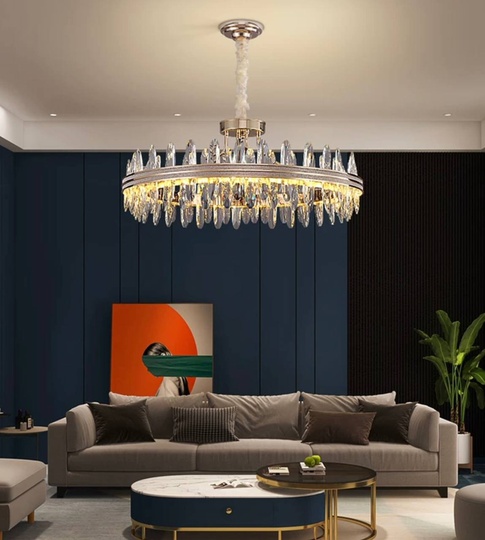 Люстра подвесная ERGEM 80*32 золото, стекло, металл, LED.