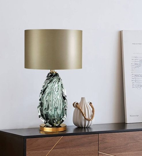 Настольная лампа COSINESS 38*65, глазурь, зеленый пепел, стекло