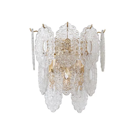 Настенный светильник, БРА TOBIAS 30*30, медный, прозрачный, стекло, металл, E14.