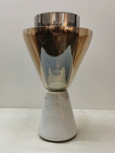 Настольная лампа, белая, SOLO, 21*41, мрамор, стекло