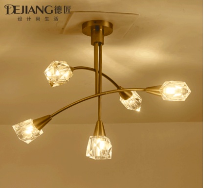 Дизайнерский светильник медный Alurix, 58*71 см, led, E14, медь, хрусталь