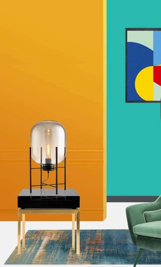 Настольная лампа CHAD 26*45, коньячный, металл, Е21.