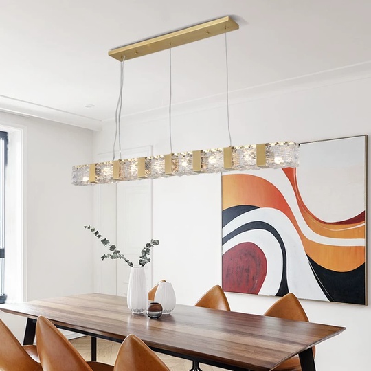 Светильник подвесной медный Ebrioux, медь, трос 100 см, 100*10 см, G9