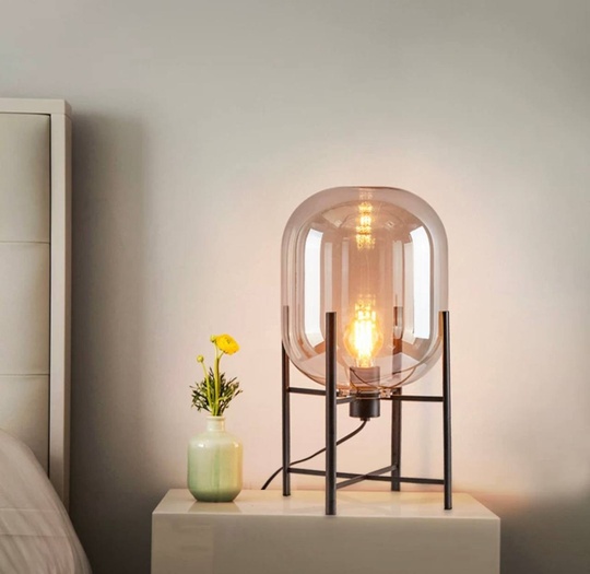 Настольная лампа CHAD 37*86, коньячный, металл, Е21.