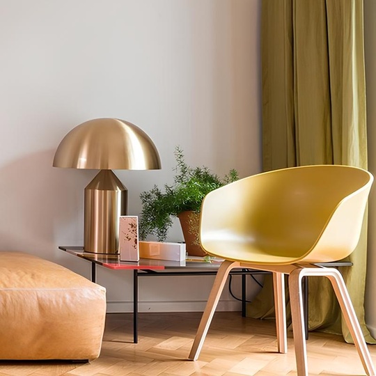 Настольная лампа золото ATOLLO, 38*55 см