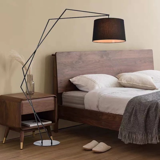 Торшер, черный, Crono 190*170, светодиодный, E27, металл, ткань