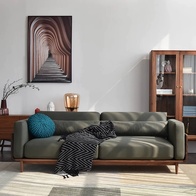 Прямой дива Robinson темный орех, ткань, 220*120*78 см