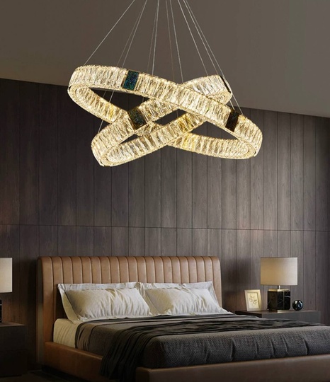 Люстра подвесная CAGLA 100*150 бронза, кристалл, металл, LED.