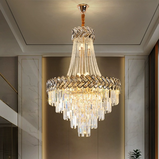 Люстра подвесная, золото, хрусталь, BUTTER 180*260 металл, E14.