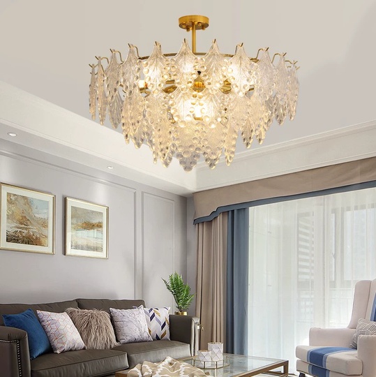 Люстра подвесная, медный, стекло, AYSUN 60*30, металл, E14.