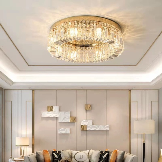 Люстра подвесная, золотой, кристалл, SOPHISTICATED 50*18, металл, LED.