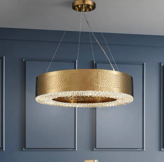 Светильник подвесной золотой Elquinox, металл, трос 65 см, 80*13 см, Е14