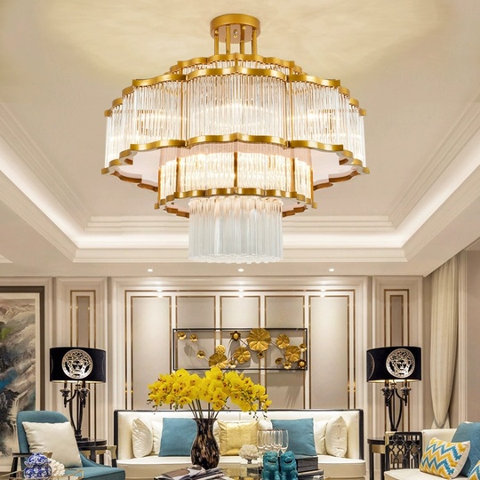 Люстра подвесная, золотой, стекло, AYDA 100*75, металл, E14.