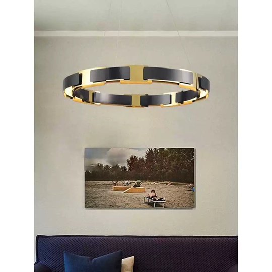 Светильник подвесной золотой, черный, Elumix, металл, 100*9 см, светодиодная, LED