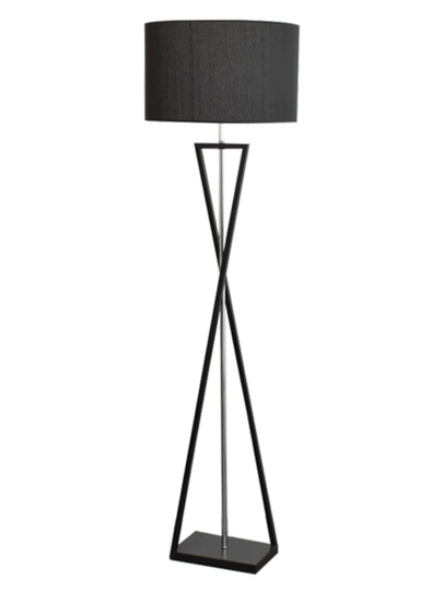 Торшер, серебро, черный, Shaula 160*45, светодиодный, Е27,  металл, ткань