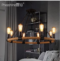 Люстра Loft Американский промышленный 6 head rope chandelier