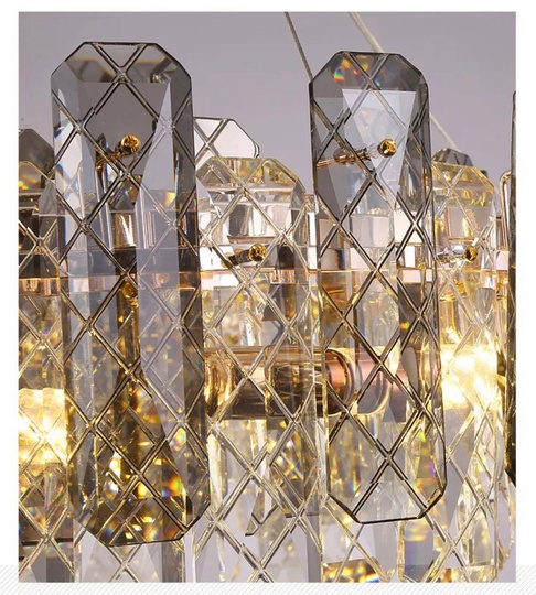 Люстра подвесная AKCICEK 100*22 дымчатый, стекло, металл, Е14.