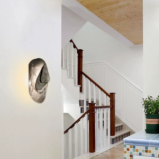 Настенный светильник JULIAN, Бра, 32*14, дымчатый пепел, металл, стекло, LED.