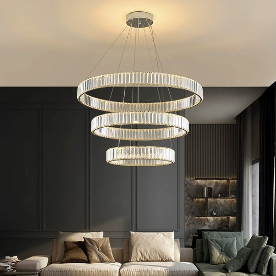 Люстра подвесная CALISKAN 80*150 золотой, хрусталь, металл, LED.
