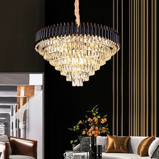 Люстра подвесная, черный, стекло, OPULENCE 75*50, металл, E14.