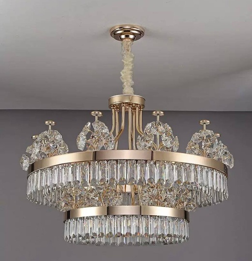 Подвесной светильник SULEYMAN 80*57, золотой, кристалл, металл,  LED.