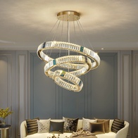 Люстра подвесная, золотой, хрусталь, AYSOY 60*80*100, металл, LED.