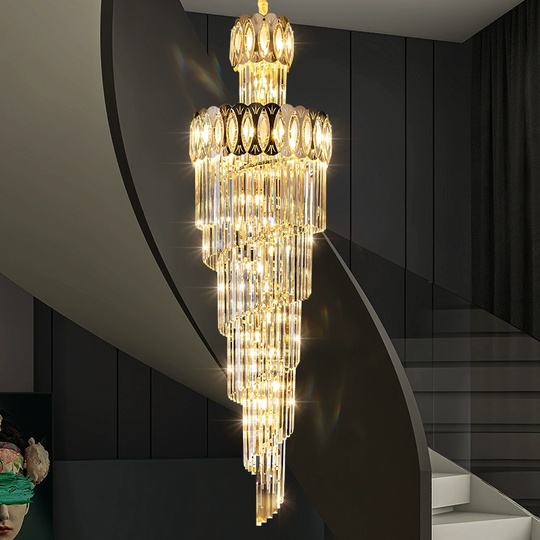 Люстра подвесная, золото, кристалл, RUFUS 80*260 металл, E14.