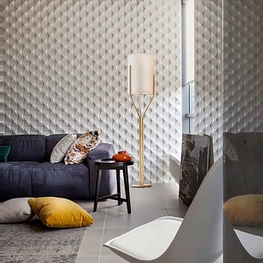 Торшер белый, медь Amelli 34*115, светодиодный, E27, металл, ткань