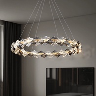 Люстра подвесная, медный, кристалл, AYSE 50*60, металл, LED.