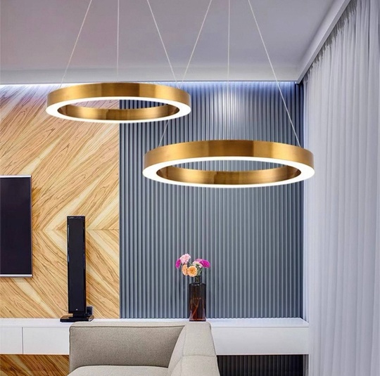 Люстра подвесная, медь, ПММА, CHARLEY 50*5 металл, LED.