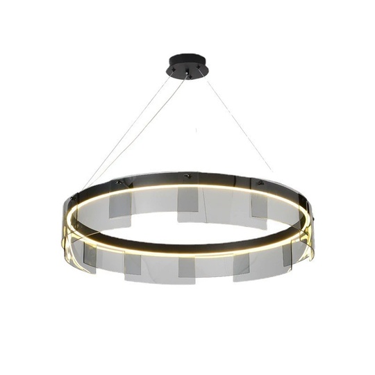 Люстра подвесная, черный, ПММА, MANUEL 80*20 металл, LED.