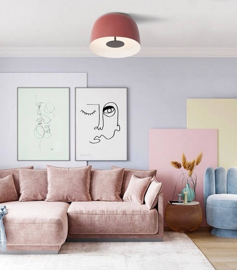 Потолочный светильник красный Avalore, металл, 40.2*14 см, светодиодная, LED