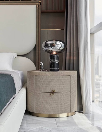 Настольная лампа ODA 32*38, дымчатый, камень