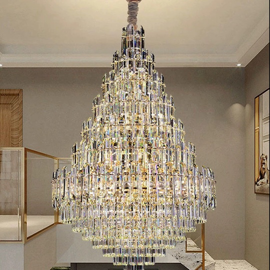 Люстра подвесная, золото, кристалл, QANTA 120*170 металл, E14.