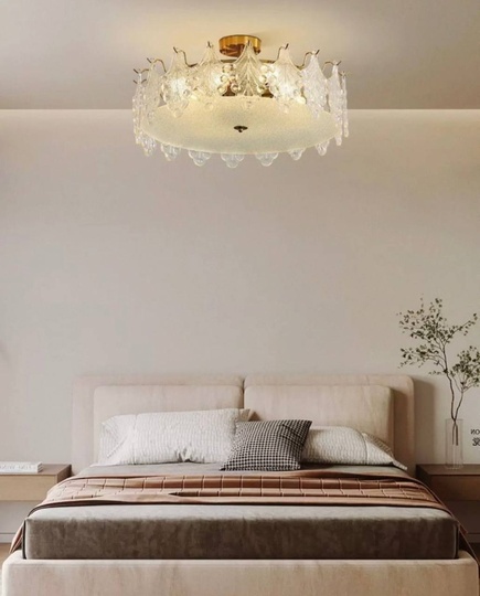 Люстра подвесная, медный, стекло, ANEMONE 50*20, металл, E14.