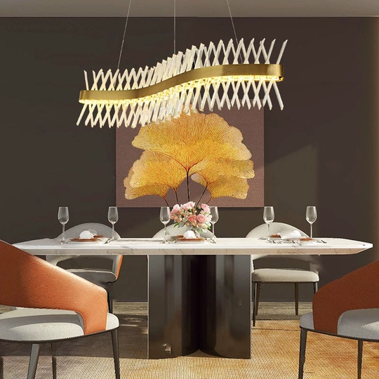 Люстра подвесная, медный, стекло, STYLISH 100*35, металл, LED.