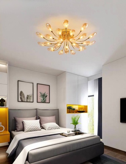 Люстра золотая Elydra, металл, стекло, 80*21 см, G4