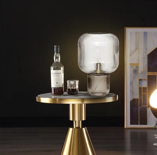 Настольная лампа HUBSCH, стекло, дымчатый