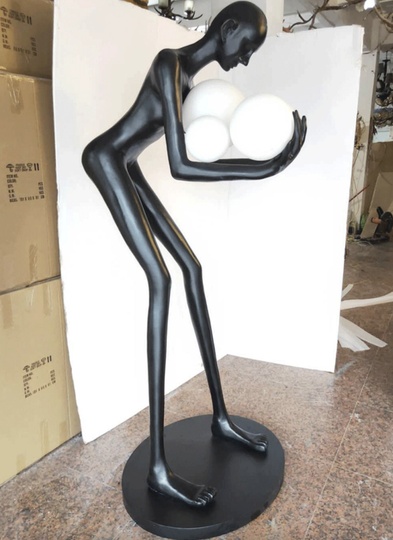 Напольный светильник черный NIC Tribeca, E27, 30 Вт, в виде человека