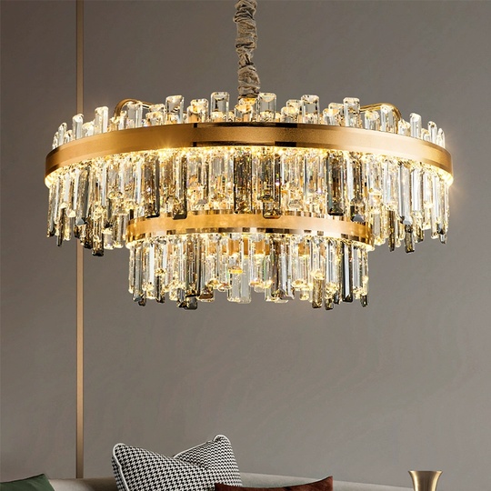 Люстра подвесная BATI 76*45 золото, кристалл, металл, LED.