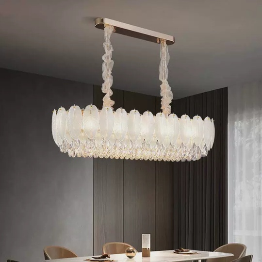 Люстра подвесная BEYAZ 80*35 белый, золото, стекло, металл, Е14.