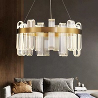 Светильник подвесной медный Evolqua, металл, трос 120 см, 80*30 см, LED
