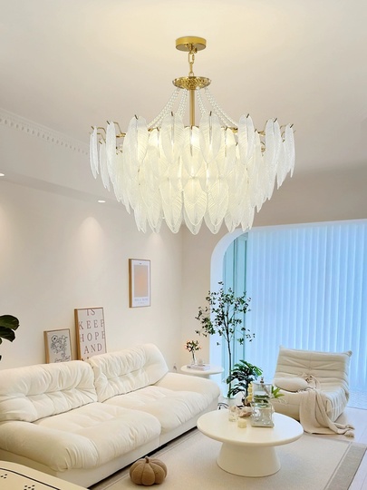 Люстра подвесная EZGI 60*40 золото, стекло, металл, Е14.